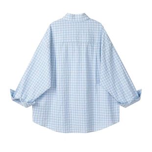 Embroidered Plaid Shirt Women's 2025 Spring and Autumn New Couple Loose All-match Niche Stacked Top Jacket