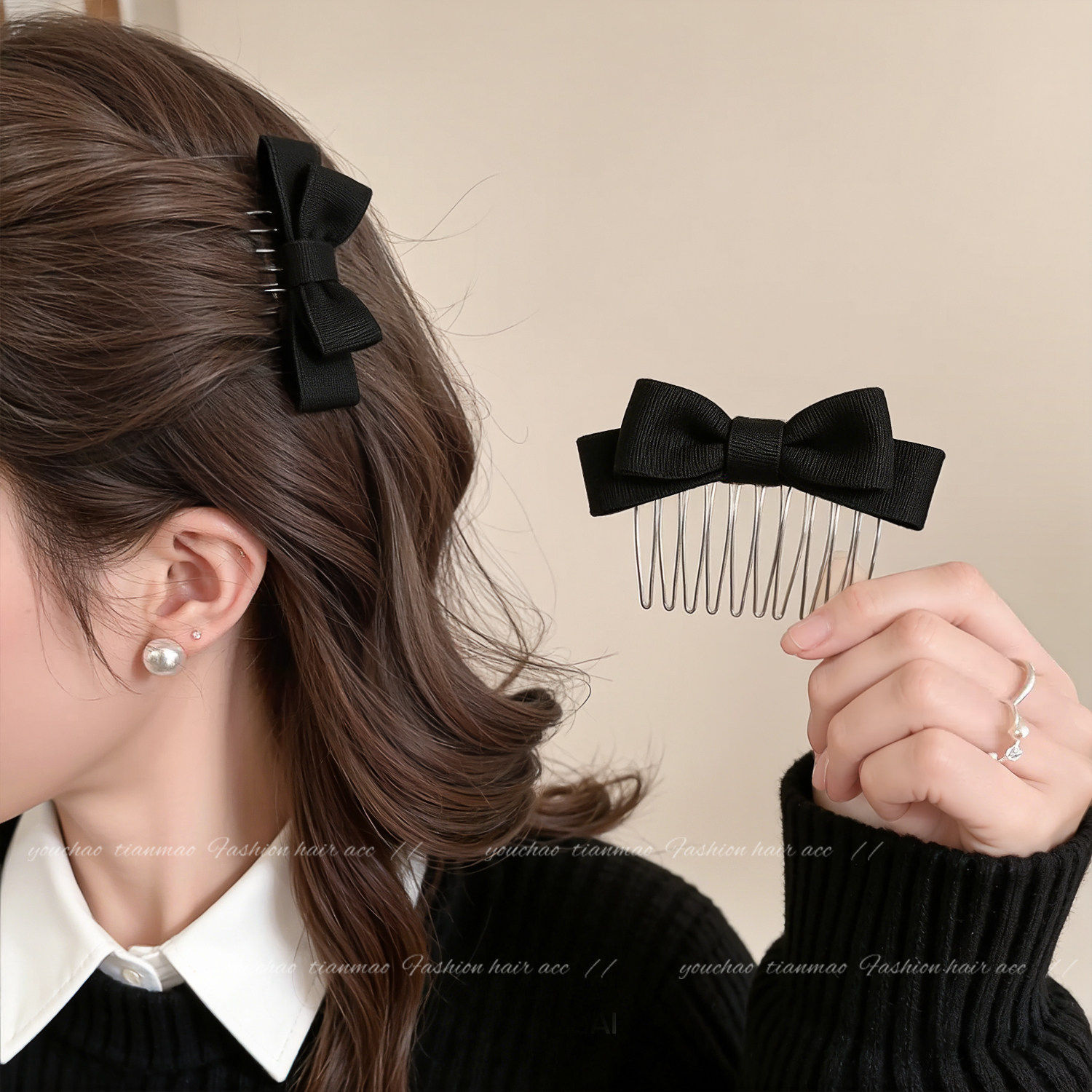 High-Volume Hair Comb for Women, Bangs Insert Comb, Side Bow Hair Accessory, 2026 New Style, Hair Tidying Tool