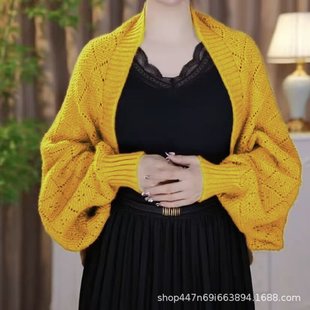 Spring and Summer New Arrival Rhombic Hollow Warm Shawl All-Match Fashionable Elegant Cardigan Stylish External Knitted Casual Vintage