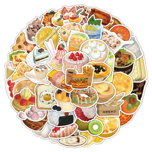 60 original fruit food stickers dessert cake potato drinks snacks waterproof mobile phone shell decoration stickers