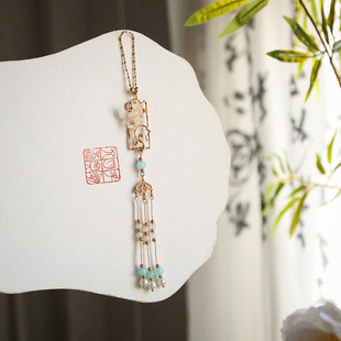 Весенний свежий cheongsam чайный костюм Hanfu ретро темпераментный аксессуар длинная кисточка подвеска для броши универсальный