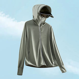 Raw yarn sun protection clothing Women's Ice Silk sun protection clothing men's detachable black rubber brim UV protection UPF50 + fishing clothing