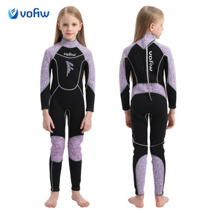 New conjoined long-sleeved fleece-lined diving suit 3.5mm men and women children's swimming suit warm cold-proof diving surfing