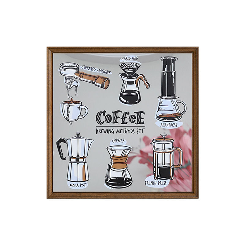 Coffee Roasting Shop Mirror Decorative Painting Window Mirror Ornaments Painting Decorative Mirror B&B Hotel Living Room Bedroom Hanging Painting