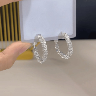 silver broken silver earrings broken sense of atmosphere temperament earrings female all-match niche explosions Yang Zi same eardrop