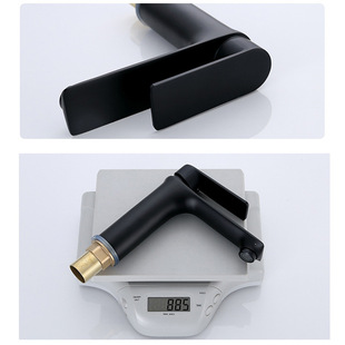 Copper wash basin hot and cold faucet bathroom wash basin basin counter basin household black paint faucet