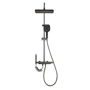 Bathroom space aluminum shower suit four piano button intelligent constant temperature digital faucet booster nozzle