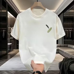 2024 New Summer Pure Cotton T-shirt Classy Trendy Brand Men's T-shirt Tops Classy Short-sleeved Inner Tower Bottoming Shirt for Couples