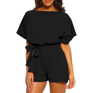 Europe and the United States cross-border in stock a generation of Amazon AliExpress summer short sleeve jumpsuit short sleeve jumpsuit