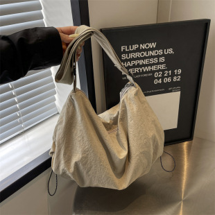 Bag Women Korean Casual Student Pleated Bag Japanese Style Harajuku Casual Trend Art Bag Shoulder Solid Color Crossbody Bag
