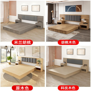 Full Room Apartment Five-star Big Bed Homestay Hotel Furniture Standard Room Rental Double Bed Hotel Special Bed Wardrobe