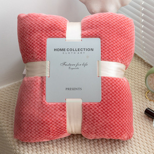 Amazon Cross-border Flannel Jacquard Blanket Plaid Sofa Cover Blanket Gift Blanket Milk Velvet Air Conditioning Velvet Blanket
