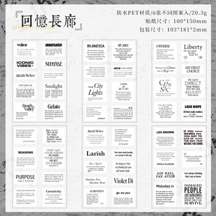Yuezhen Time Badge Text Cut Film Sticker Hand Account Sticker Cross-border Retro Pet Sticker English Hand Account Sticker