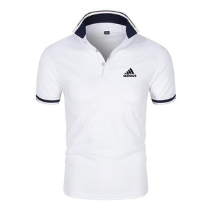 Summer Men's Short-sleeved T-shirt Korean-style Slim-fit Trendy Men's Half-sleeved Polo Shirt Trendy Lapel T-shirt Base Shirt for Men