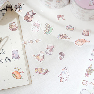 Twilight kitten no trouble series synthetic paper flash film tape cute small animal material cartoon tape 4