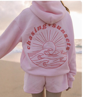 Hot explosive embroidery professional DING Z cross-border foreign trade European size sweater shoulder sleeve hoodie embroidered sweater