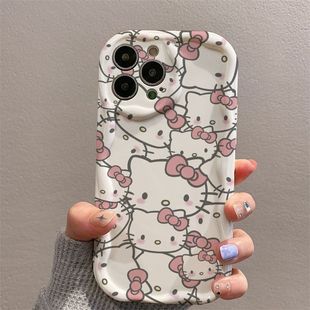 Hello Kitty бант яблоко 15promax чехол для телефона 12/13 все включено iphone14 кремовый xs/xr/7