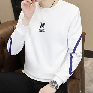 Autumn Men's Sweater Spring and Autumn Round Neck Outer Wear Autumn Fashion Brand Long-sleeved T-shirt Black Top Clothes Base Free Shipping