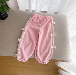 Children's Wear 2024 New Girls Cartoon Embroidered Casual Pants Baby Cotton Trousers Children Girls' Trousers Spring and Autumn