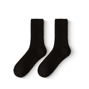 Stacked socks women's stockings spring and autumn cashmere socks women's loose mouth autumn and winter simple double needle thick wool socks warm