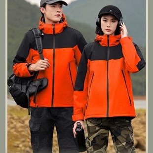 Autumn and winter new color matching outdoor one-piece super soft fleece-lined assault coat custom logo waterproof windproof warm