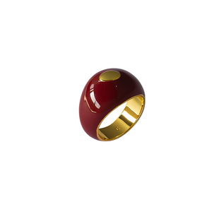 WENS Enamel Glaze Ring High-grade All-match Niche Maillard New Year Celebration Ankora Red Ring Ring