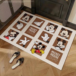 Cartoon door mat Mickey silk ring entrance door mat non-slip stain-resistant foot mat entrance door carpet can be cut
