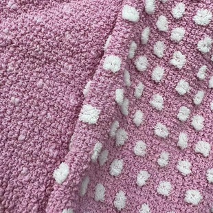 Knitted wrinkled fabric small fresh dot ball knitted fashion fabric retro wave dot fabric