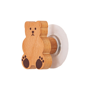 Nordic Wooden Wall Hook Beech Cartoon Hook Punch-free Coat Hook Decorative Wall Hook