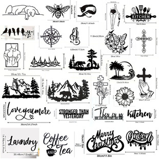 Трансграничный взрыв Black Wall Decor металлический настенный арт-деко креативный интерьер кованый силуэт
