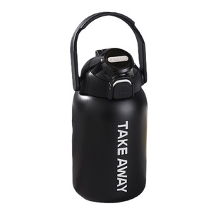 850ml portable BIG pot large capacity stainless steel sports kettle student thermos pot straw belly thermos