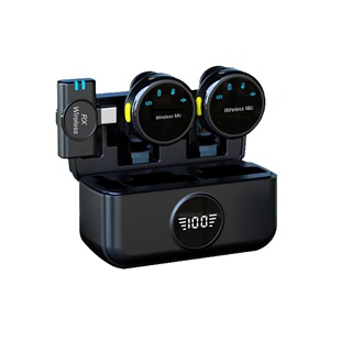 Private model wireless collar clip microphone digital display warehouse anchor live short video intelligent noise reduction mini radio microphone