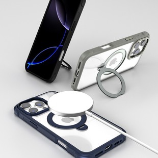 Применимо iPhone16e металлическая рамка чехол для телефона 15pro прозрачный яблоко 16 поворотный магнитный держатель для телефона чехол для телефона