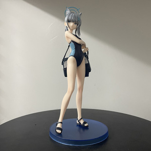 Blue File Sand Wolf Baizi Satchel Swimsuit Hand-made Cute Beast Ear Beautiful Girl Anime Secondary Model Ornaments