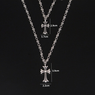 European and American Cross Necklace Jewelry Punk Men's and Women's Vintage Necklace Personality Cast Croix Star Pendant Pendant