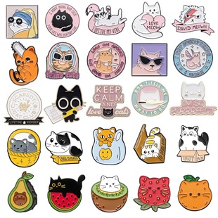 Новая Милая брошь для кошек, кошачий клуб, фруктовый Кот, ангел, кошка, креативная коллекция в стиле мультфильмов, универсальная брошь