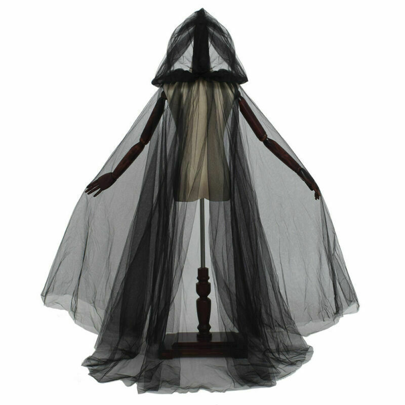 Halloween cosplay Ghost Playing Hooded Cape Death Witch Mesh Long Cape Prom Party Dress