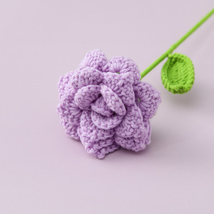 Creative Woven Flower Pointed Rose Flower Branches Diamond Petal Finished Package Flower Blossom Legend Cherish Coral Orange
