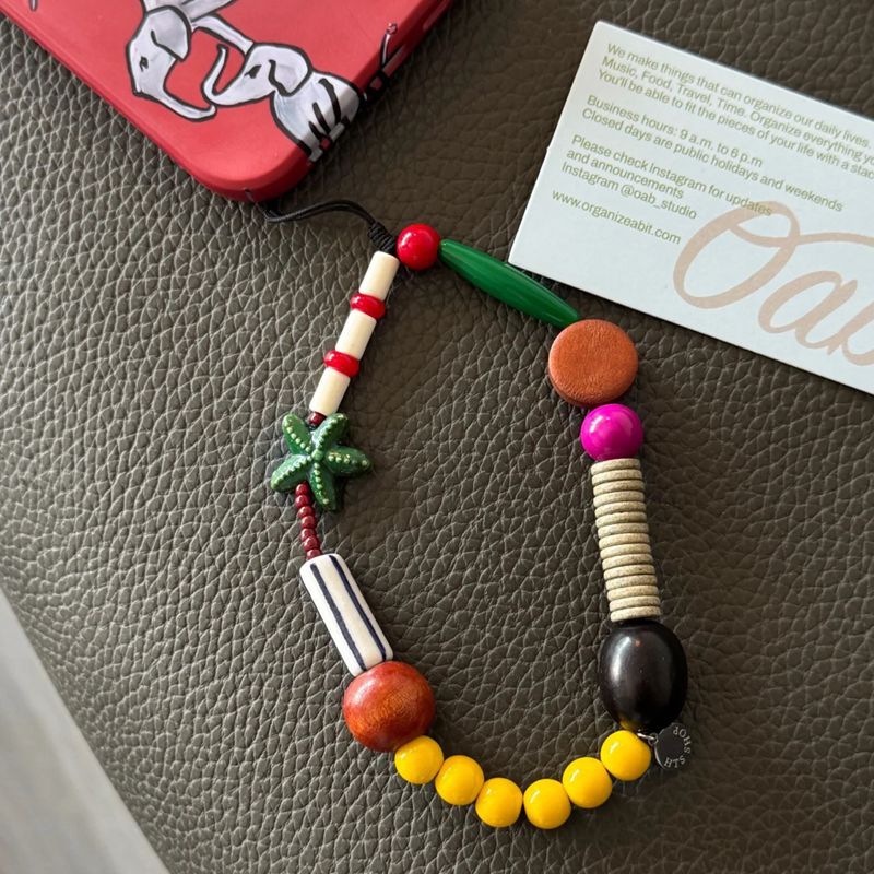 Summer beach fresh mobile phone chain ccd beaded high texture DIY camera pendant keychain exquisite