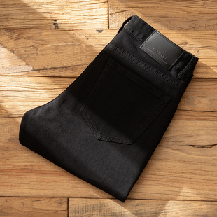 Autumn and Winter High-end Trendy Brand Retro Jeans Men's Slim-fit Small Straight fleece-lined Thick Stretch All-match Casual Trousers