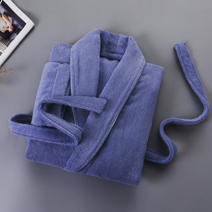 Five-star Hotel Cotton Bathrobe Winter Towel Material Thickened Cotton Men and Women Couple Absorbent Beauty Salon Bathrobe