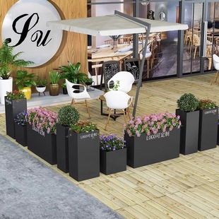 Indoor Wrought Iron Flower Box Combination Sales Department Shopping Mall Square Outside Flower Pot Outdoor Planting Flower Groove Flower Pond Combination