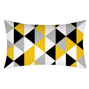 Cross-border Hot Pineapple Leaf Yellow Polyester Pillow Case Simple Abstract Yellow Geometric Cushion Pillow Case H2