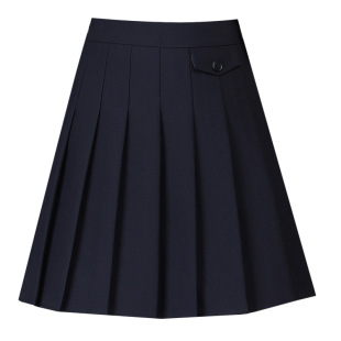 2023 Spring New Fashion Pleated Skirt Women's Hong Kong Flavor High Waist Solid Color Slim A- line Internet Celebrity Skirt