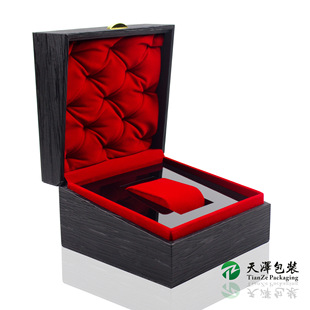 European High-End Imitation Leather Watch Case Custom Clamshell Watch Packaging Box Custom Pu Gift Wooden Box Customization