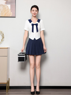 Spring and Summer New Foot Bath Shop Work Clothes Women's Pedicure Technician Health Casual Club Skirt Pants Suit Short-sleeved 2024
