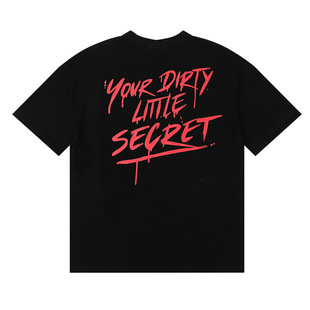 Cross-Border Export Gallery Classic Slogan Red Letter Print Loose Short-Sleeved T-Shirt for Men and Women Couples Trendy