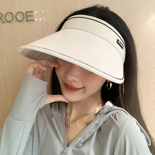 UPF50 Sunscreen Hat Empty Top Women's Summer Cycling UV Protection UV Sun Hat All-match Large Eave Folding Sun Hat