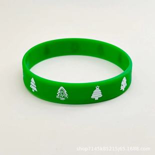 Christmas silicone bracelet wristband printed cartoon pattern holiday party gifts for men and women a variety of current wholesale