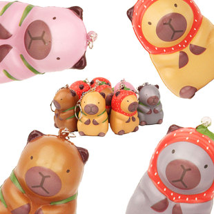 Capibala slow rebound pinch music pu decompression toy gift capybara pendant squishy decompression small toy